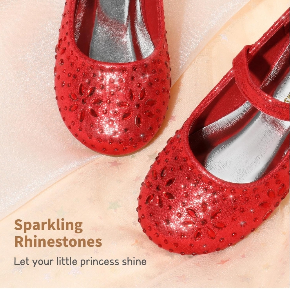Dream Pairs Red Dress Shoes with Sparkling Rhinestones